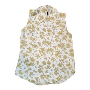 Ann Taylor sz med. blouse sleeveless floral great for layering fall fashion
